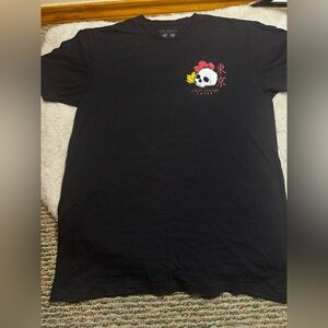 riot society Black Tee with White Palm Logo